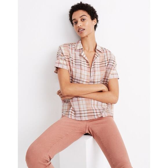 Madewell Park Popover Shirt in Plaid - Picture 1 of 8